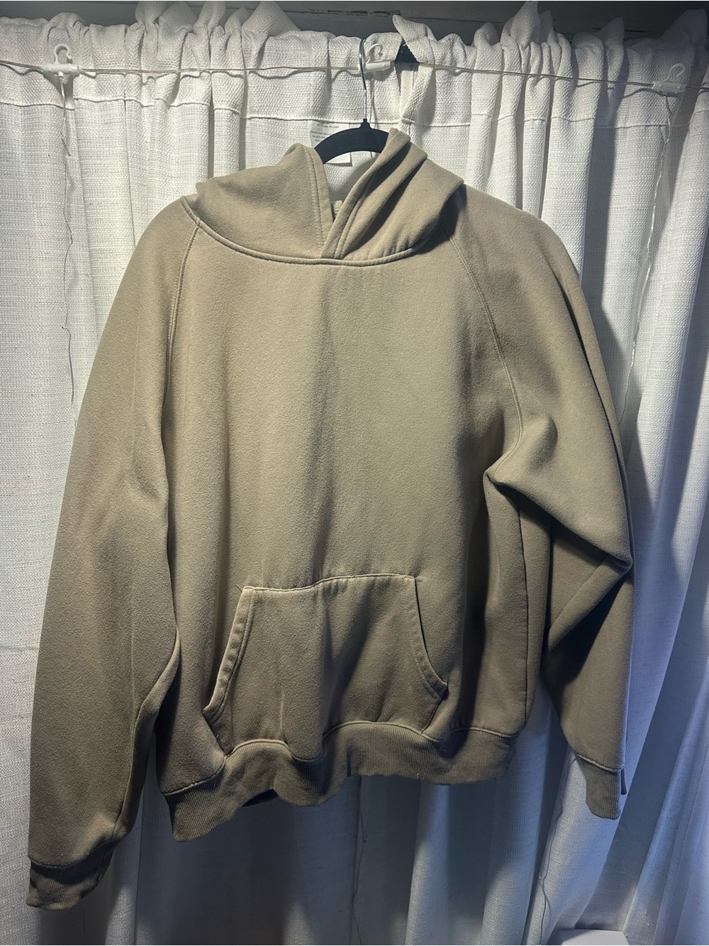 Basic Oversized Hooded Sweatshirt in tan